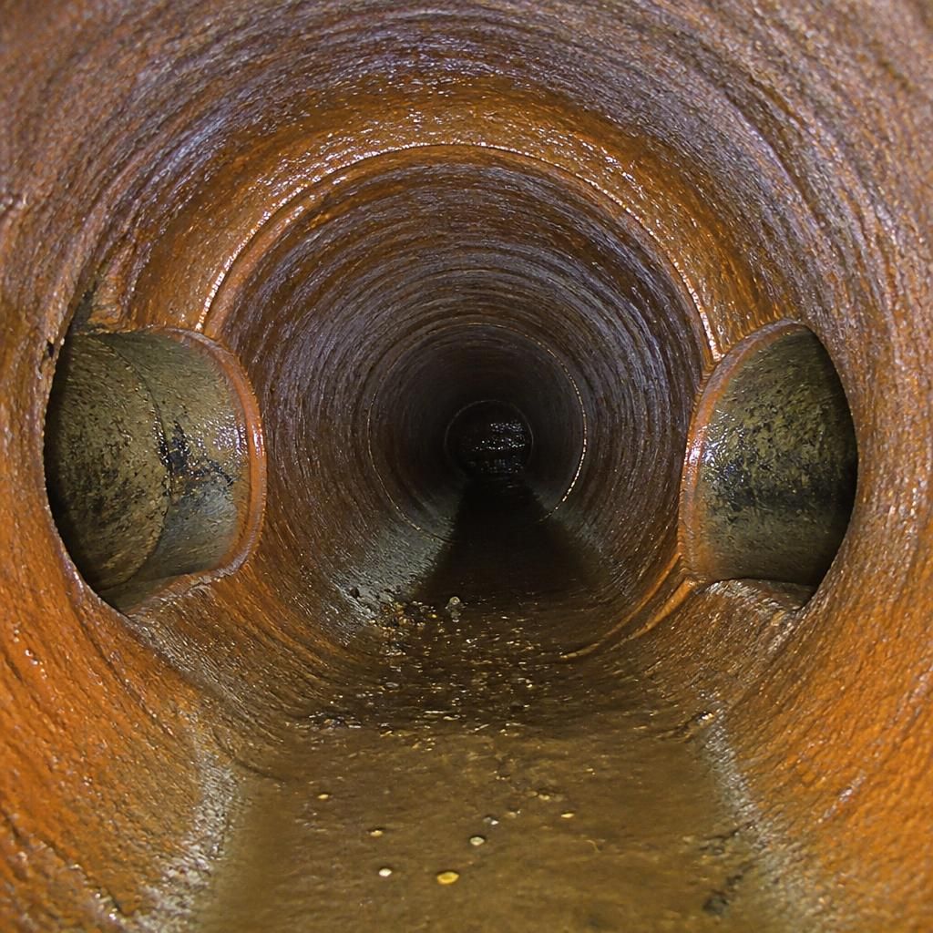 CCTV view showing branch connections inside a shared drain