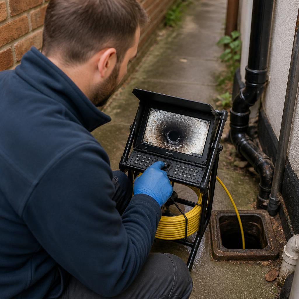 Drain inspection equipment used to assess underground pipework