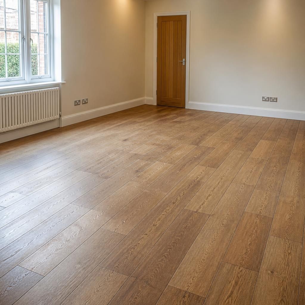Furniture and rugs cleared from a room before underfloor leak detection